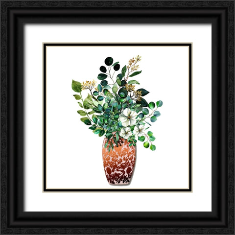 Orange Paisley 2 Black Ornate Wood Framed Art Print with Double Matting by Keith, Jesse
