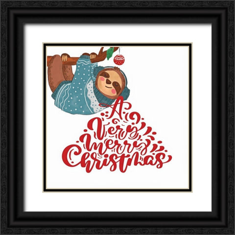 Sloth Black Ornate Wood Framed Art Print with Double Matting by Keith, Jesse