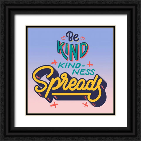 Spreading Kindness Black Ornate Wood Framed Art Print with Double Matting by Keith, Jesse