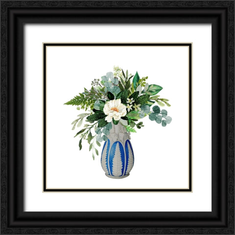 Magnolia And True Black Ornate Wood Framed Art Print with Double Matting by Keith, Jesse