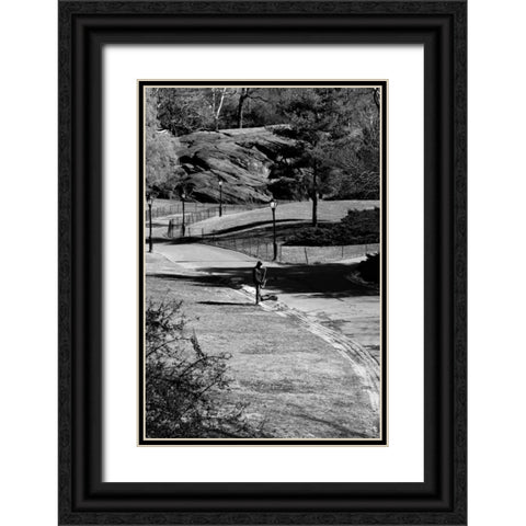 Central Park Jazz Black Ornate Wood Framed Art Print with Double Matting by Grey, Jace