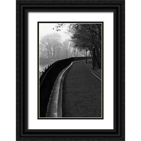 Central Park Endless Path Black Ornate Wood Framed Art Print with Double Matting by Grey, Jace