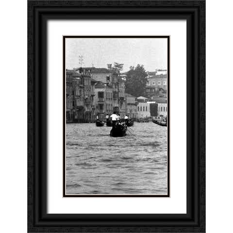 Venice Canal Black Ornate Wood Framed Art Print with Double Matting by Grey, Jace