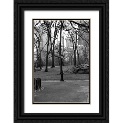 Central Park Image 062 Black Ornate Wood Framed Art Print with Double Matting by Grey, Jace