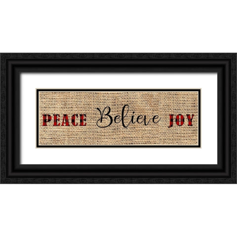 Peace Belive Plaid Black Ornate Wood Framed Art Print with Double Matting by Allen, Kimberly