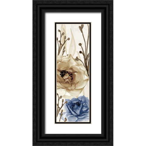 Blue Notes Panel 1 Black Ornate Wood Framed Art Print with Double Matting by Allen, Kimberly