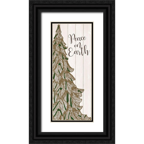 Peace on Earth Tree Black Ornate Wood Framed Art Print with Double Matting by Allen, Kimberly