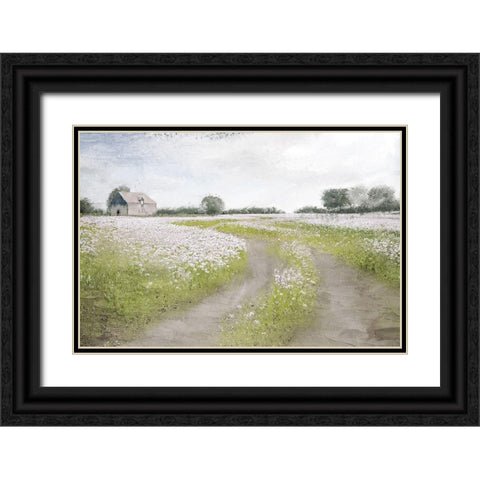 Country Roads Black Ornate Wood Framed Art Print with Double Matting by Allen, Kimberly