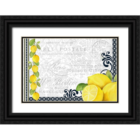 Lemons Black Ornate Wood Framed Art Print with Double Matting by Allen, Kimberly