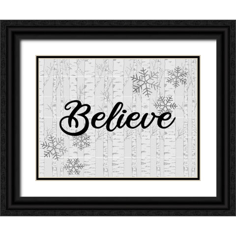 Believe Aspens 1 Black Ornate Wood Framed Art Print with Double Matting by Allen, Kimberly