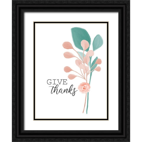 Give Thanks Black Ornate Wood Framed Art Print with Double Matting by Allen, Kimberly