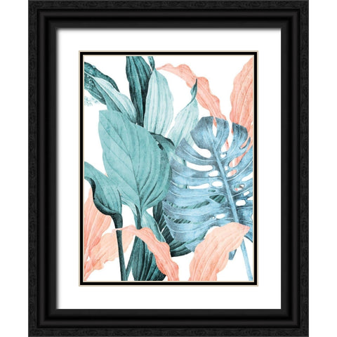 Coral Palms 1 Black Ornate Wood Framed Art Print with Double Matting by Allen, Kimberly