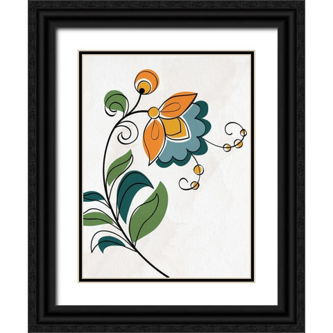 Bold Floral 1 Black Ornate Wood Framed Art Print with Double Matting by Allen, Kimberly