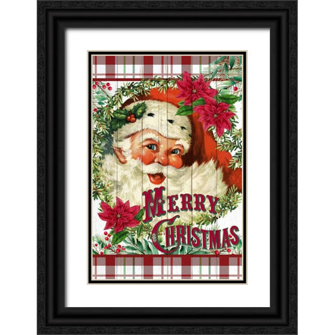 Santa Black Ornate Wood Framed Art Print with Double Matting by Allen, Kimberly