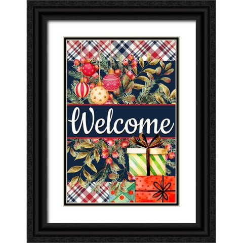 Welcome Ornaments and Presents Black Ornate Wood Framed Art Print with Double Matting by Allen, Kimberly