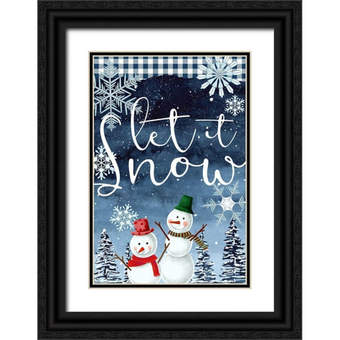 Let it Snow Black Ornate Wood Framed Art Print with Double Matting by Allen, Kimberly