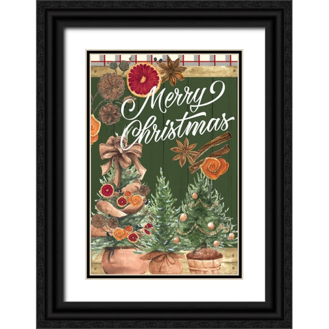 Old Fashioned Christmas Black Ornate Wood Framed Art Print with Double Matting by Allen, Kimberly