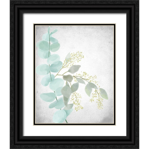 Eucalyptus and Leaves 2 Black Ornate Wood Framed Art Print with Double Matting by Allen, Kimberly