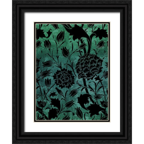Floral Motif 2 Black Ornate Wood Framed Art Print with Double Matting by Allen, Kimberly