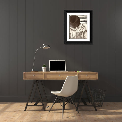 Brown Black Textured Black Ornate Wood Framed Art Print with Double Matting by Allen, Kimberly