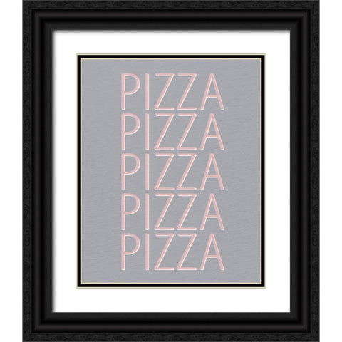 Pizza Black Ornate Wood Framed Art Print with Double Matting by Allen, Kimberly