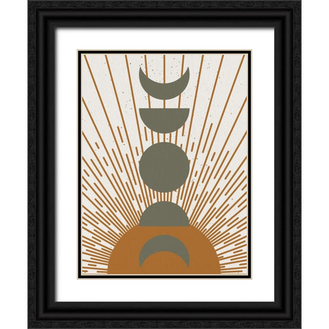 Sun And Moon Phases Black Ornate Wood Framed Art Print with Double Matting by Allen, Kimberly