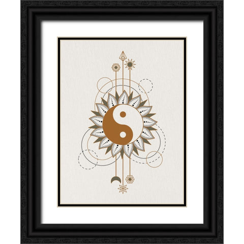 Ying Yang Black Ornate Wood Framed Art Print with Double Matting by Allen, Kimberly