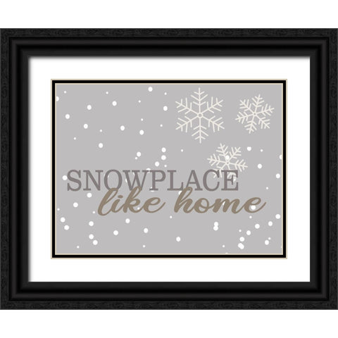 Snowplace Black Ornate Wood Framed Art Print with Double Matting by Allen, Kimberly