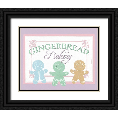 Gingerbread Bakery Sign Black Ornate Wood Framed Art Print with Double Matting by Allen, Kimberly