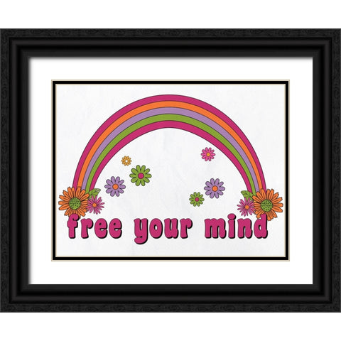 Free your Mind Black Ornate Wood Framed Art Print with Double Matting by Allen, Kimberly