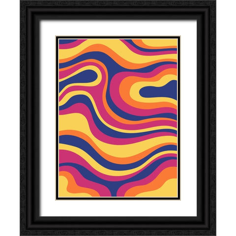 Groovy Swirl Black Ornate Wood Framed Art Print with Double Matting by Allen, Kimberly