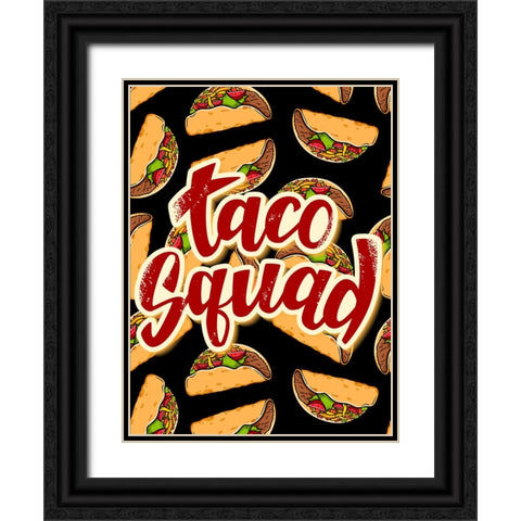 Taco Squad Black Ornate Wood Framed Art Print with Double Matting by Allen, Kimberly