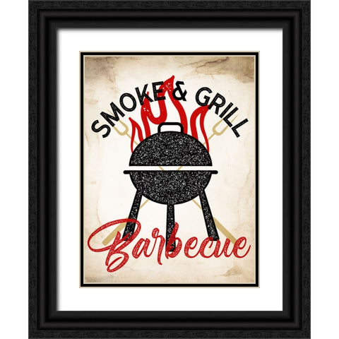 Smoke And Grill Black Ornate Wood Framed Art Print with Double Matting by Allen, Kimberly