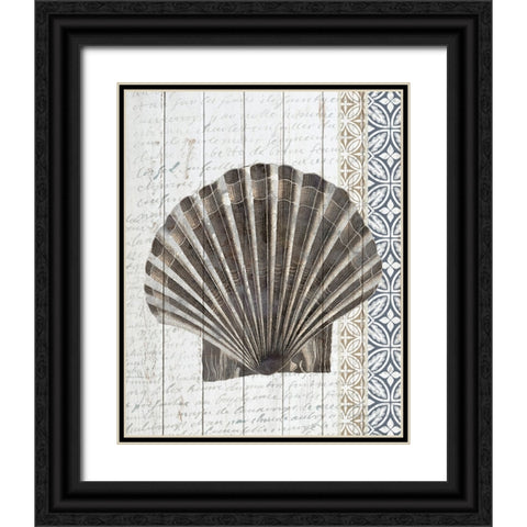 Shells 3 Black Ornate Wood Framed Art Print with Double Matting by Allen, Kimberly