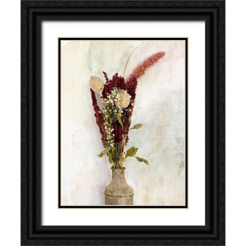 Autumns Song Florals Black Ornate Wood Framed Art Print with Double Matting by Allen, Kimberly