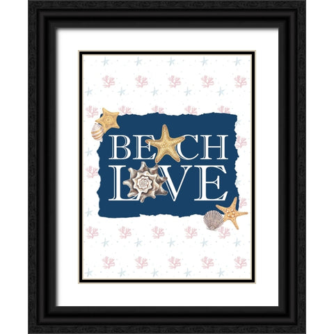 Beach Love Black Ornate Wood Framed Art Print with Double Matting by Allen, Kimberly