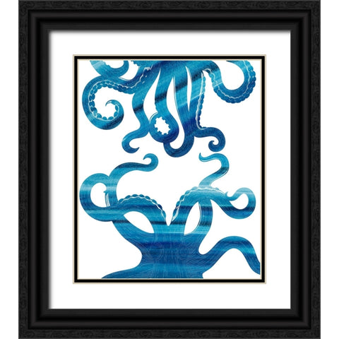 Ombre Octopus Black Ornate Wood Framed Art Print with Double Matting by Allen, Kimberly