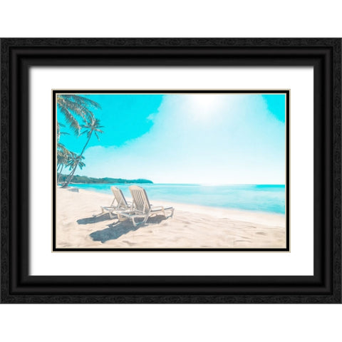 Beach Sitting Black Ornate Wood Framed Art Print with Double Matting by Allen, Kimberly
