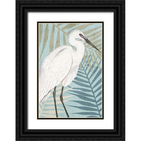 Beach Crane Black Ornate Wood Framed Art Print with Double Matting by Allen, Kimberly
