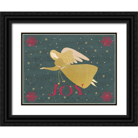 Christmas Angel V2 Black Ornate Wood Framed Art Print with Double Matting by Allen, Kimberly