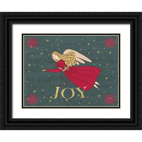 Christmas Angel Black Ornate Wood Framed Art Print with Double Matting by Allen, Kimberly