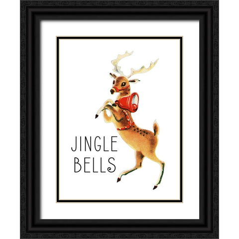 Reindeer Christmas 3 Black Ornate Wood Framed Art Print with Double Matting by Allen, Kimberly