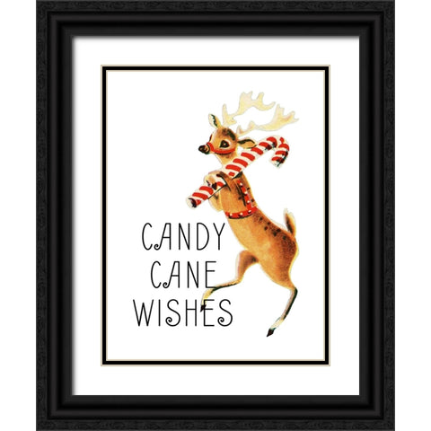 Reindeer Christmas 4 Black Ornate Wood Framed Art Print with Double Matting by Allen, Kimberly