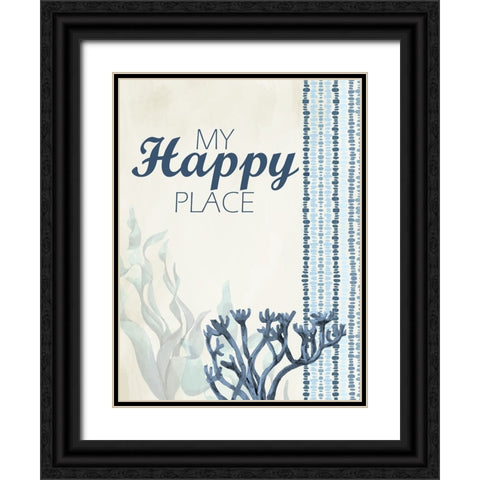 Happy Place Black Ornate Wood Framed Art Print with Double Matting by Allen, Kimberly