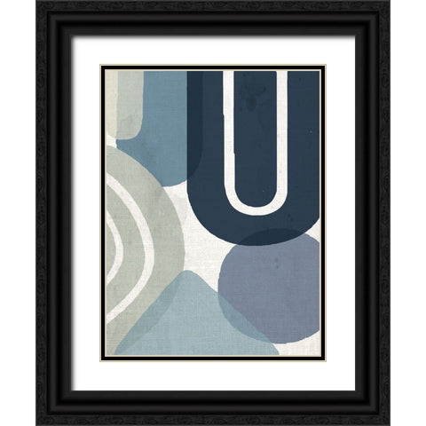 Abstract Shape 3 Black Ornate Wood Framed Art Print with Double Matting by Allen, Kimberly