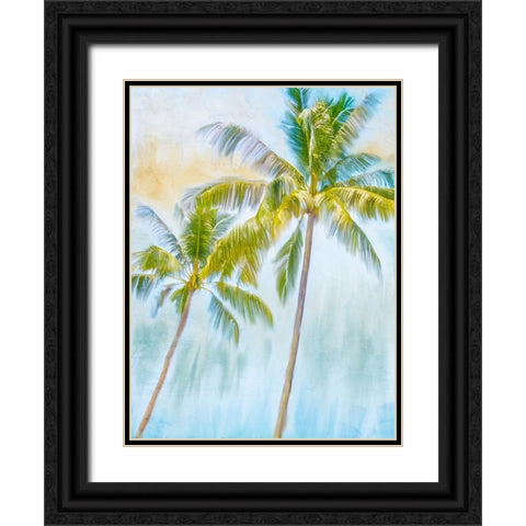 Sunset Palms 1 Black Ornate Wood Framed Art Print with Double Matting by Allen, Kimberly