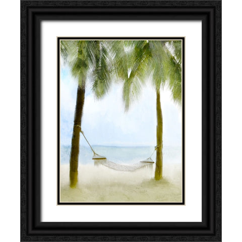 Nap On The Beach Black Ornate Wood Framed Art Print with Double Matting by Allen, Kimberly