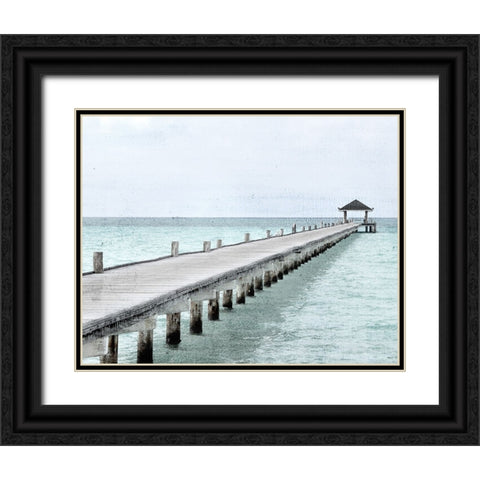 White Pier Black Ornate Wood Framed Art Print with Double Matting by Allen, Kimberly