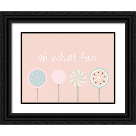 Oh What Fun Black Ornate Wood Framed Art Print with Double Matting by Allen, Kimberly