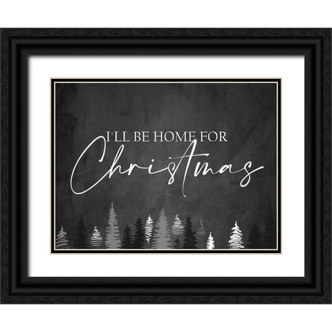Home for Christmas Black Ornate Wood Framed Art Print with Double Matting by Allen, Kimberly